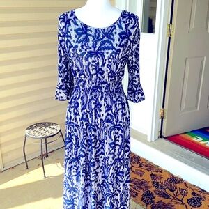 Seven Islands Blue Sparkle Maxi Dress L